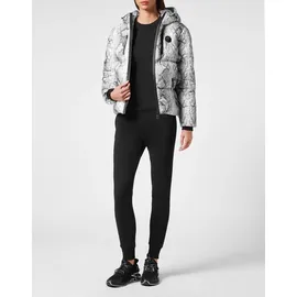 Plein Sport Jacke Python dunkelgrau | weiß L