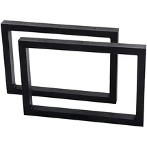 [en.casa] Tischgestell-Set, Schwarz Metall, 50x35x4 cm, Esszimmer, Tische, Esstische, Tischsysteme, Tischgestell