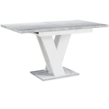 MEBLINI Esstisch Ausziehbar - Esszimmertisch Modern - Küchentisch - Säulentisch - Ausziehtisch - Dining Table - Esszimmertische - 120-160x80x75cm... - Weiß