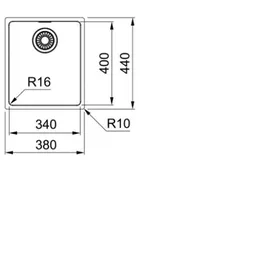 Franke MRX 110-34 rechts Unterbauspüle Edelstahl Handbetätigung 1100 x 340 mm