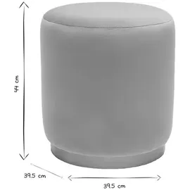 miliboo Runder Samtpouf in Taupe und Goldmetall D40 cm AMAYA