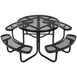 VEVOR Picknicktisch Wetterfest Terrasse Essmöbel Set Stahtisch Camping Outdoor