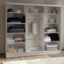 masseno Schwebetürenschrank BELLINA 240 x 216 x 61 cm Grau