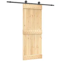 vidaXL Schiebetür Natürlich und Schwarz rechts 80 x 210 cm Braun