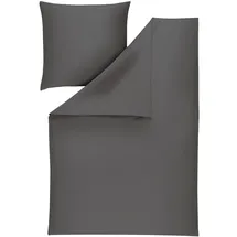 Estella Bettwäsche Atelier, Grau, Textil, Uni, 200x200 cm, Gots, Schlaftextilien, Bettwäsche, Bettwäsche, Satin-Bettwäsche