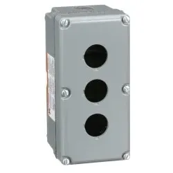 Schneider Electric 9001KY3 Leergehäuse -9001K, Aluminium-Spritzguss, 3 Einbaustellen Ø 30