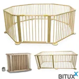 Laufgitter Spielgehege Kaminschutzgitter Basic Ø 135 cm aus Pinienholz Bituxx®