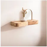 FineBuy Wandregal 60 x 8 x 20 cm Braun