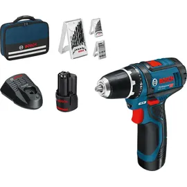 Bosch GSR 12V-15 Professional inkl. 2 x 2 Ah + 39-tlg. Zubehör 0615990GB0
