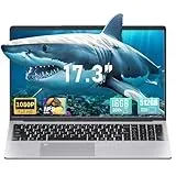 17,3 Zoll Laptop, 16GB RAM, 512GB SSD, Quad-Core Celeron N5095 CPU(bis 2,9 GHz), FHD IPS Display, Win11, Office19, Fingerprint Sensor, beleuchtete Tastatur, HDMI, WiFi, BT, 3X USB 3.0, Silber