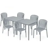 konsimo® FICCARI Gartenmöbel-Set 8-tlg. grau