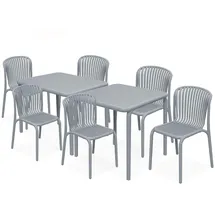konsimo® FICCARI Gartenmöbel-Set 8-tlg. grau
