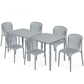 konsimo® FICCARI Gartenmöbel-Set 8-tlg. grau