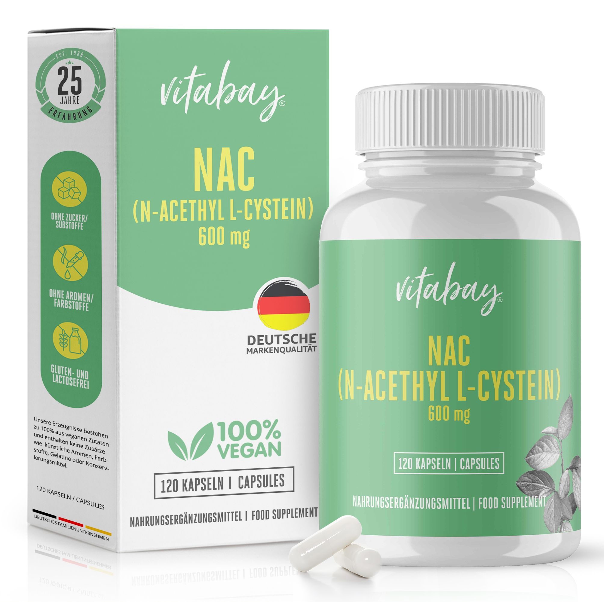 Vitabay NAC 600 mg (N-Acetyl L-Cystein) Kapseln 120 St