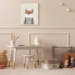 Bild mit Rahmen LÜTTENHÜTT "Fuchs", bunt (farbe rahmen: beige, farbe bild(er): bunt), B:30cm H:40cm T:0,7cm, Holz, Plexiglas, Bilder, HD Premium Druck