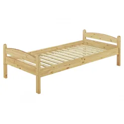 Erst-Holz Einzelbett Futonbett 80x200 Massivholzbett Kiefer natur Bettrahmen Singlebett Rollrost 60.32-08