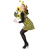 Festartikel Müller Damen Kostüm Biene Kleid als Bienenkostüm Karneval Größe 48/50