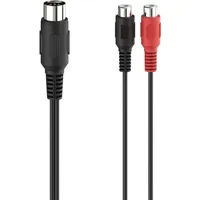 Hama 00205189 Audio-Kabel 0,1 m DIN (5-pin) 2 x RCA Schwarz, Rot
