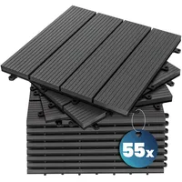 CASARIA WPC Fliesen Klassik Anthrazit 30 x 30 cm 55 St.