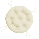 vidaXL Sitzauflage Kissen Rund Ø 60 x 11 cm Creme 1 St.
