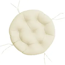 vidaXL Sitzauflage Kissen Rund Ø 60 x 11 cm Creme 1 St.