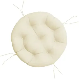 vidaXL Sitzauflage Kissen Rund Ø 60 x 11 cm Creme 1 St.