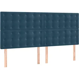 vidaXL Boxspringbett mit Matratze Dunkelblau 180x200 cm Samt