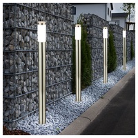 ETC Shop 4er Set LED Stand Lampen Garten Weg Beleuchtungen Terrassen Edelstahl Außen Leuchten