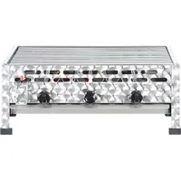 VidaXL Gastro-Gasgrill 3 Flammen Edelstahl Silbern