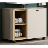 Furn.Design Waschbeckenunterschrank Jardins (in Sand / Kaschmir mit Eiche, auf Rollen, Breite 80 cm) mit Soft-Close-Funktion beige