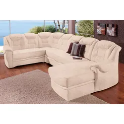 Wohnlandschaft SIT & MORE "Bellevue U-Form", beige (natur), B:327cm H:94cm T:217cm, PRIMABELLE-Microfaser (100% Polyester), SOFTLUX-Kunstleder, NaturLEDER (echtes Rindsleder), Sofas, wahlweise mit Bettfunktion