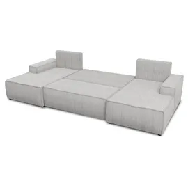 Sofnet Wohnlandschaft Cord U-Form 3-Sitzer Beige