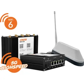 Selfsat MWR 6550 5G Cat 19 WiFi 6 WLAN Router bis 3,4 Gbps inkl. Shark 5G Antenne weiß