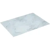 5five simply smart Schneidebrett in weiß – Mehrzweck-Schneidebrett, weiße Marmoroptik, Glas, 40 x 30 cm – Herdschutz für die Küche