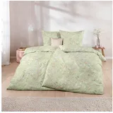 Estella Bettwäsche Estella Mako-Satin Bettwäsche 155x220 Dilara reseda grün Streublümchen, Mako-Satin, 2 teilig, für Sommer und Winter grün