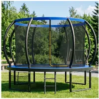 GUNJI Gartentrampolin Gartentrampolin für Kinder 228/305/366/427CM, Tragfähigkeit 150KG, Ø 228 cm, (228 cm, (GS-zertifiziertes Kindertrampolin mit Sicherheitsnetz, Leiter, Schutzmatte, Kürbisdesign)-ostern geschenke) 228 cm