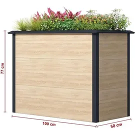 Estexo Hochbeet Design 100 x 50 x 77 cm Holz-Optik