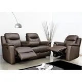 vente-unique Relaxsofa Leder 3-Sitzer - Schwarz - EVASION