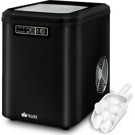 tillvex Eiswürfelmaschine Schwarz Eiswürfelbereiter Edelstahl Eismaschine Icemaker 2,2l