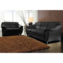 Polstergarnitur SIT & MORE "Top Savona", schwarz, NaturLEDER, NaturLEDER, echtes Rindsleder in Sitz und Rücken, Korpus in passendem Kunstleder, Sitzmöbel-Sets, NaturLEDER (2-tlg), bestehend aus je einem 2- und 3-Sitzer, Federkern