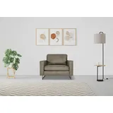 Home Affaire Loveseat Pinto Kunstleder 105 x 85 x 97 cm Grau mit Keder
