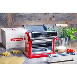 Imperia – grobe GranGourmet-Ipasta + 6,5 mm Fettuccine-Schnitt + 12 mm Lasagnette-Schnitt mit eleganter Holzkistenverpackung