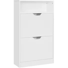 VASAGLE weiß Holzwerkstoff, 60x102x24 cm stehend, Garderobe, Schuhaufbewahrung, Schuhkipper