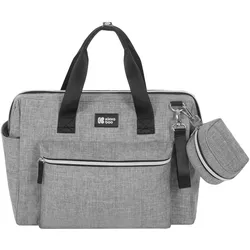 Kikkaboo Wickeltasche Maxi mit Wickelunterlage, kleine Tasche, Reißverschluss grau