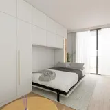 WallBedKing Schrankbett, Weiß, Holz, Rechteckig,Rechteckig, 200x140 cm, Schlafzimmer, Betten, Klappbetten