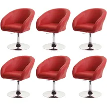 chefgastro Esszimmerstuhl Kunstleder Rot 6er Set