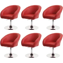 chefgastro Esszimmerstuhl Kunstleder Rot 6er Set