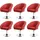 chefgastro Esszimmerstuhl Kunstleder Rot 6er Set