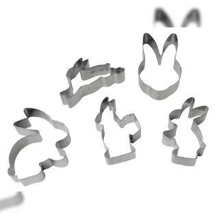 Zenker 5er-Set: Edelstahl-Ausstechformen Osterhase | Gr.: onesize