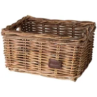 FAST RIDER Zeno Fahrradkorb Vorne Rattan, Fahrrad Korb für Vorne für Einkaufs- oder Büchertasche, Rattan Fahrradkiste, Ergonomisch, Modisch, Einfache Montage mit Mitgelieferde Kabelbinder, 8L, Braun